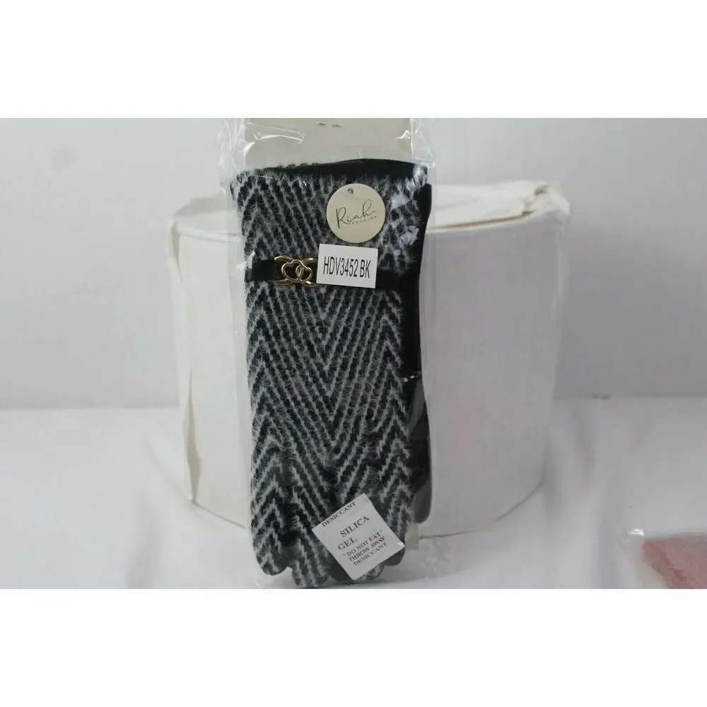 ladies black& white fashion gloves
